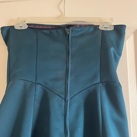 Betsy and Adam by JasleneTeal Strapless Gown Dress 10 - Picture 3 of 5